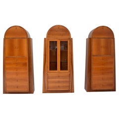 Set di 3 armadietti in teak ad arco della metà del secolo scorso, 1970, Italia
