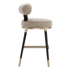 Set of 3 Mid-Century Aretha Bar Stool in Black Stain Ashwood by Mavo Atelier