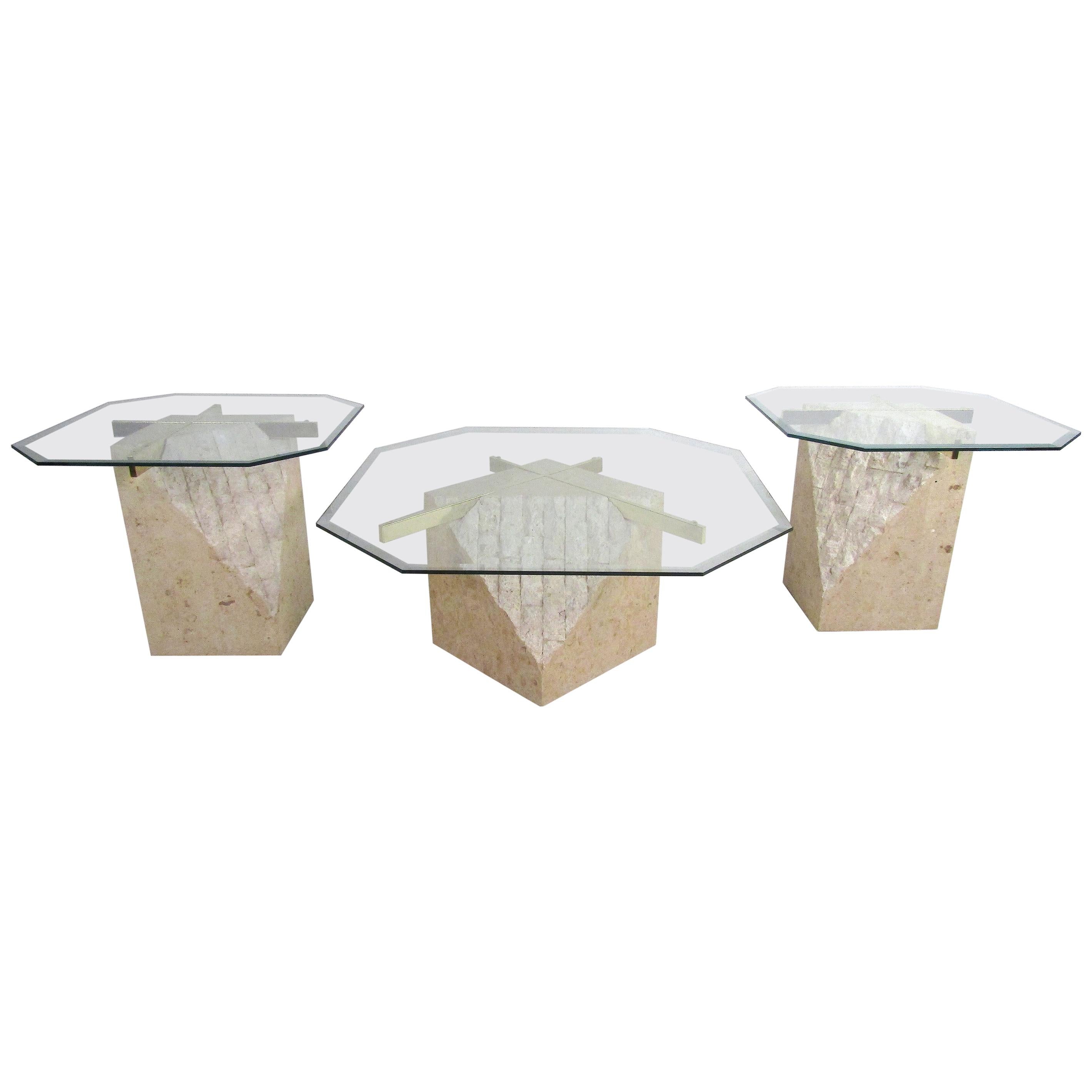 Set of 3 Midcentury Artedi Style Tables For Sale