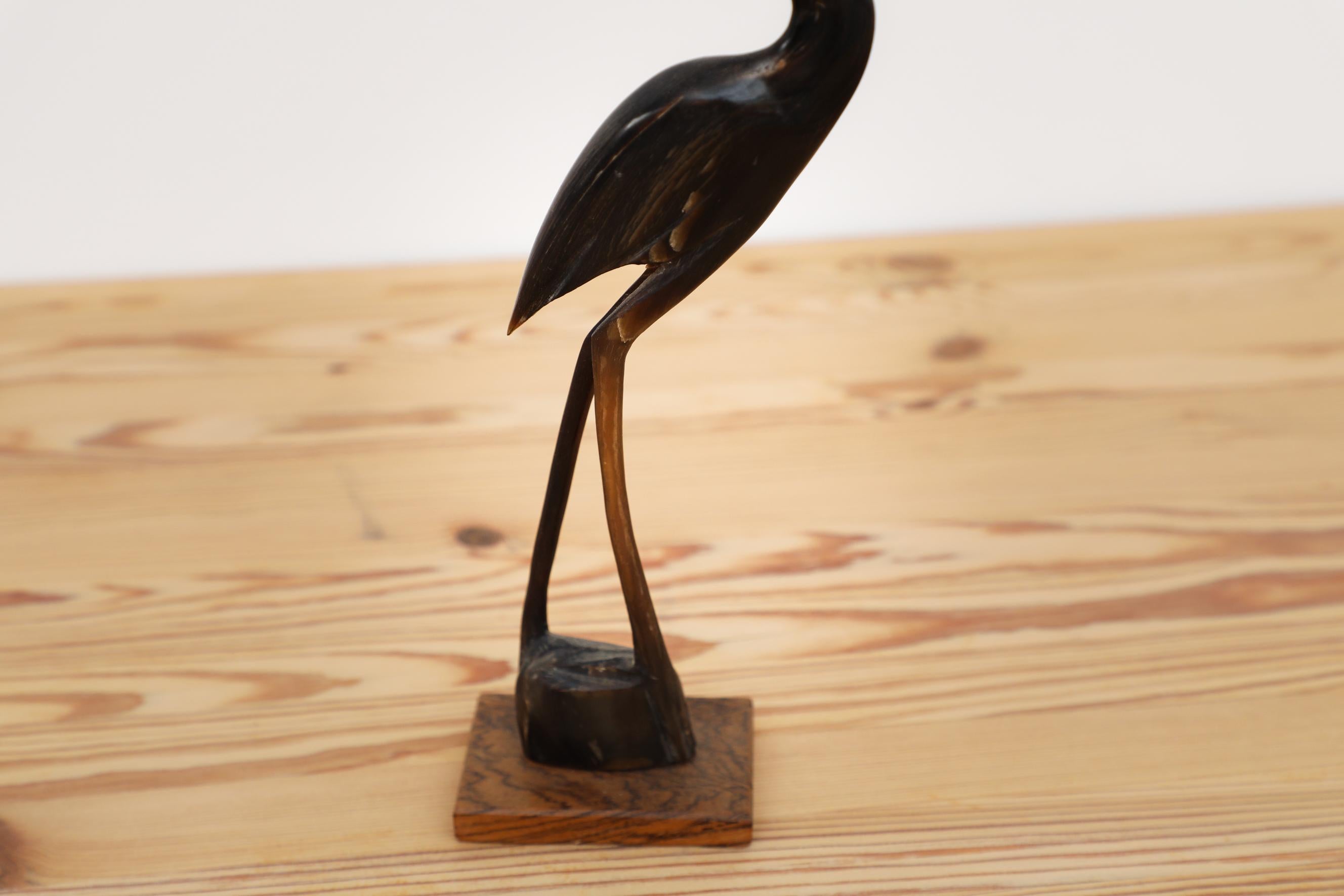 Set of 3 Elegant Mid-Century Carved Oak, Wenge, and Teak Wooden Storks For Sale 8