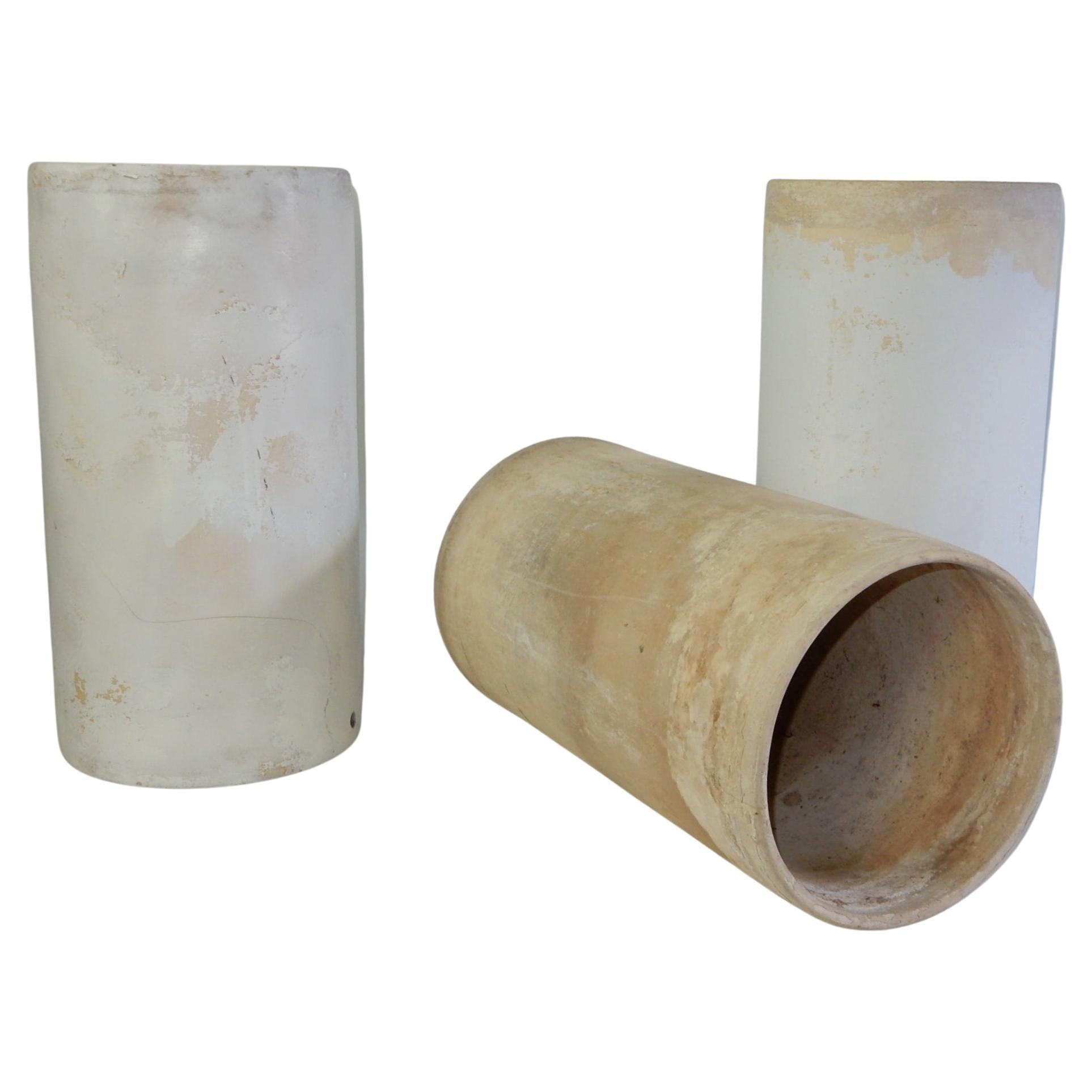 Mid-Century Ceramic Bisque Planter, circa 1950's in the style of Willy Guhl In Distressed Condition For Sale In Las Vegas, NV