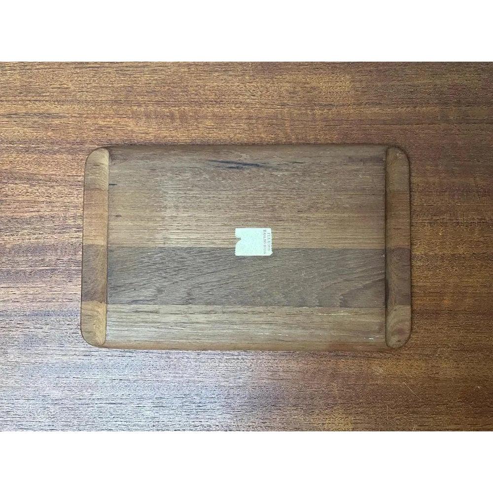 Satz von 3 dänischen Cabaret-Glasschalen aus der Jahrhundertmitte mit Teakholz-Tablett, 1960er Jahre im Angebot 1