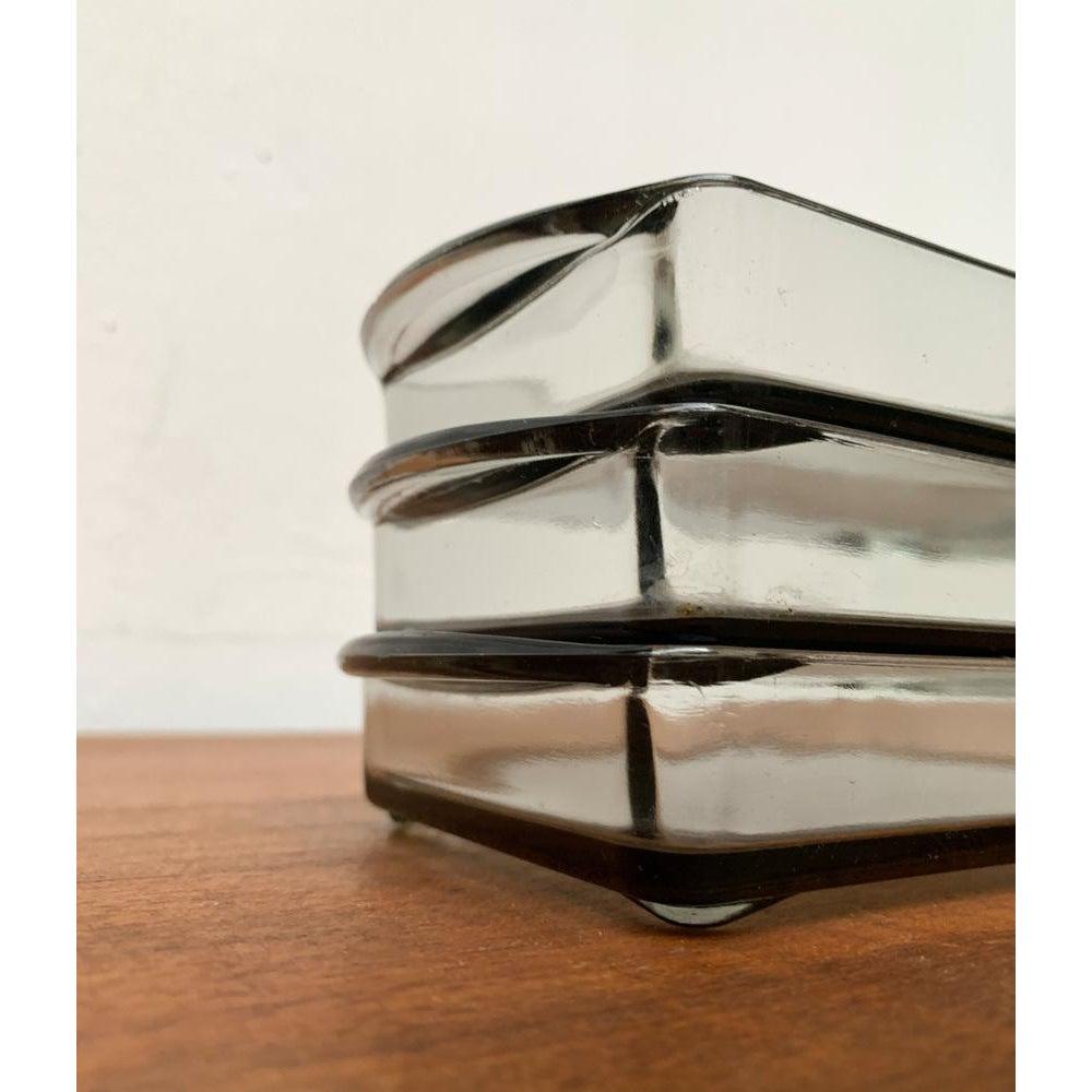 20th Century Set of 3 Mid-Century Danish Cabaret Glass Trays from Holmegaard, 1960s For Sale