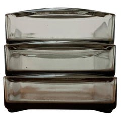 Juego de 3 bandejas de cristal Cabaret danesas de mediados de siglo de Holmegaard, años 60