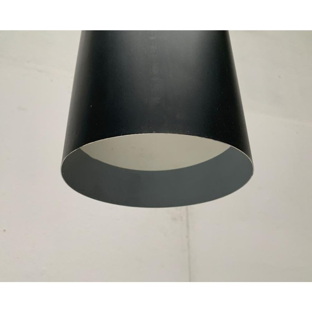 Set of 3 Mid-Century Danish Minimalist Cylinder Metal Pendant Lamps, 1960s For Sale 2