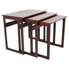 Satz von 3 modernen dänischen Schachteltischen aus Rosenholz, Mid-Century Modern