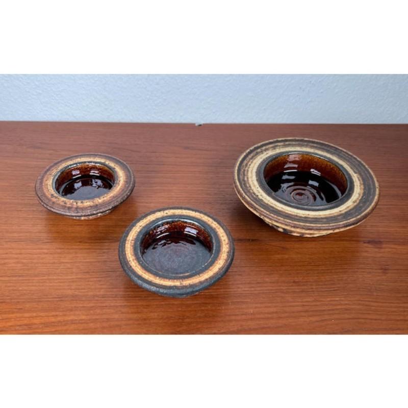 Juego de 3 cuencos de cerámica danesa de mediados de siglo, Brigitte Andrzejak, años 60 en venta 7