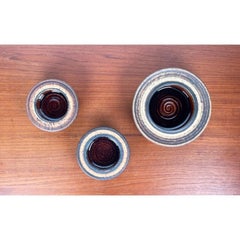 Set of 3 Mid-Century Danish Pottery Bowls by Brigitte Andrzejak, 1960s