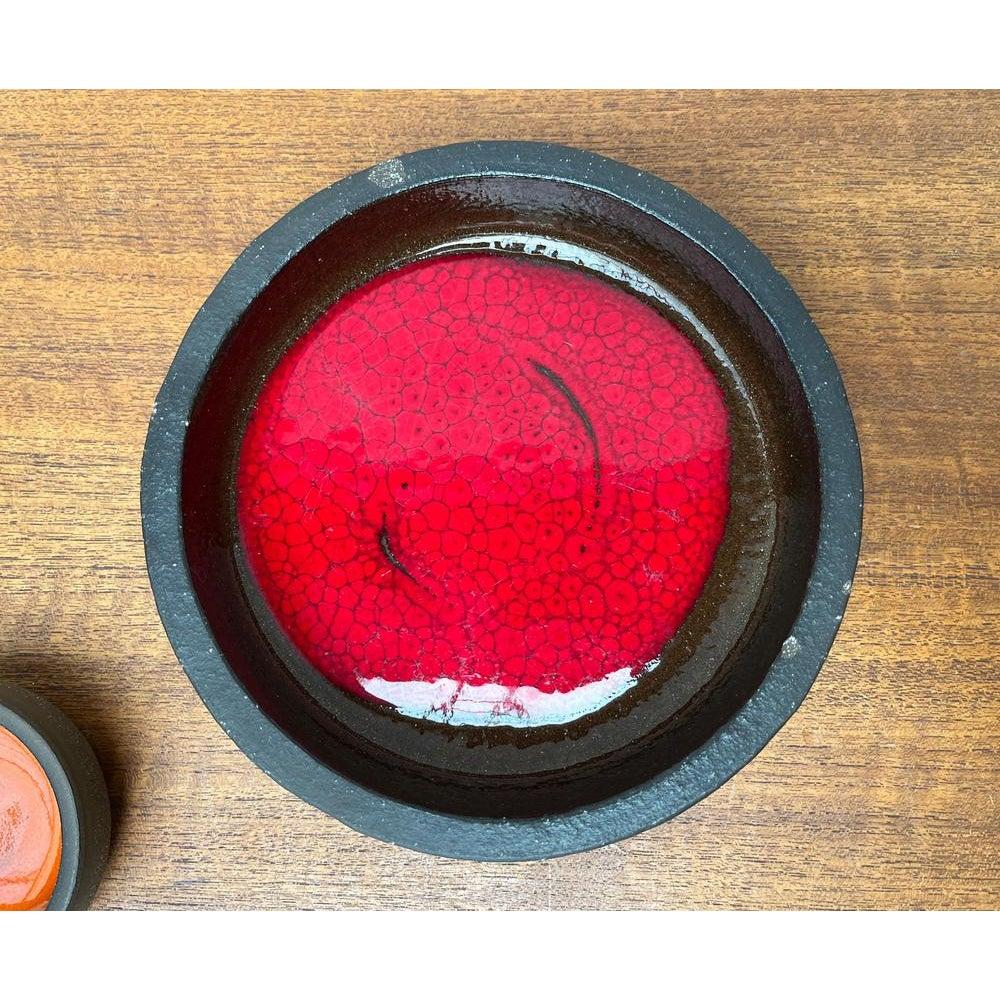 Mid-Century moderno Set di 3 ciotole in studio danese di metà secolo di Lehmann Pottery, anni '60 in vendita