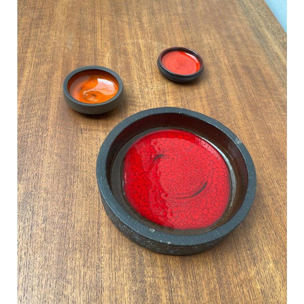 Set di 3 ciotole in studio danese di metà secolo di Lehmann Pottery, anni '60 In condizioni ottime in vendita a Hamburg, DE