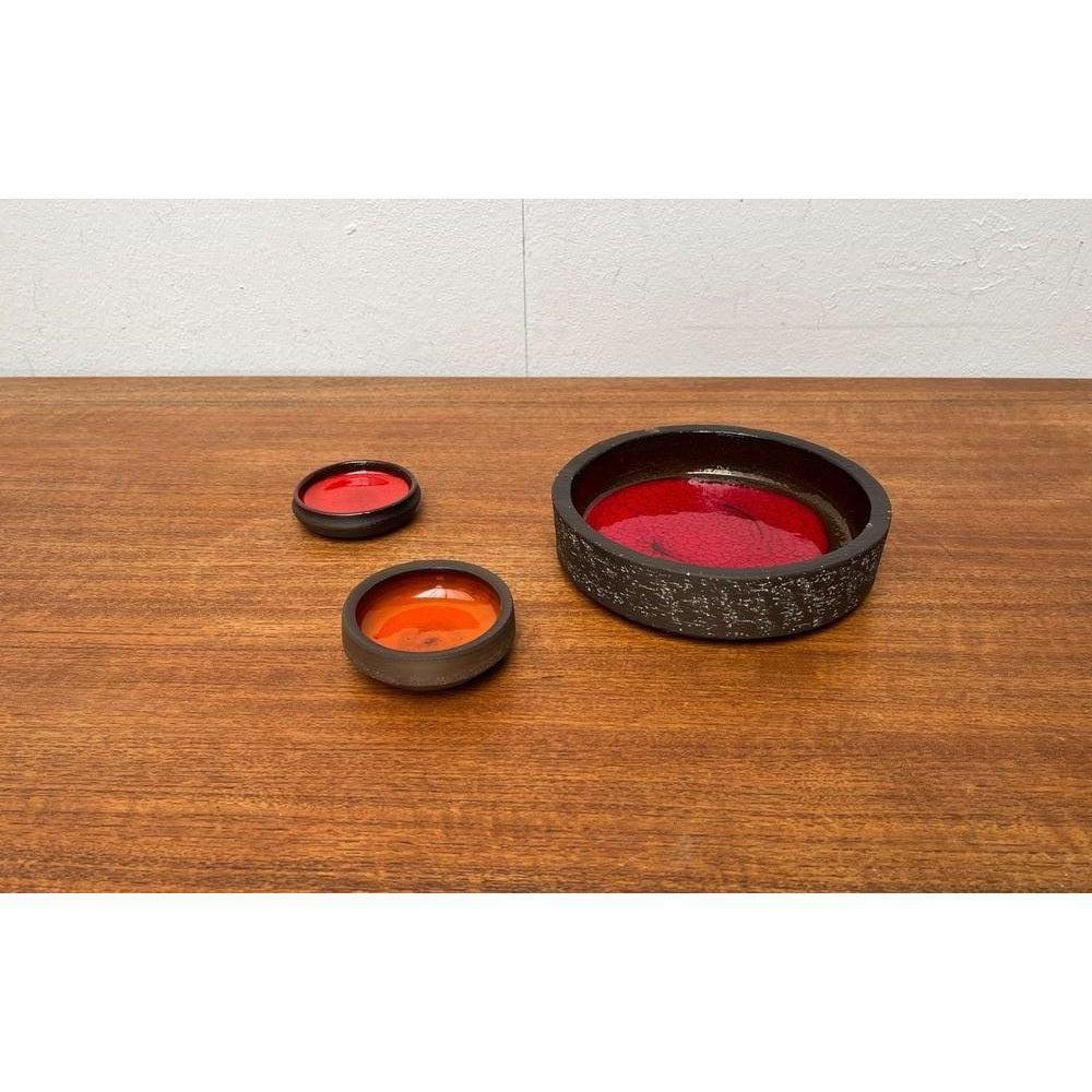 Set di 3 ciotole in studio danese di metà secolo di Lehmann Pottery, anni '60 in vendita 2