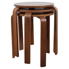 Set of 3 mid century danish teak stacking stools or tables