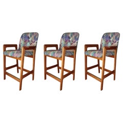 Set of 3 Mid Century Danish Teak Stools