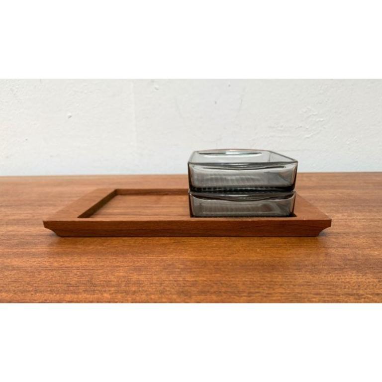 Satz von 3 dänischen Teakholz-Tabletts mit Gläsern aus der Mitte des Jahrhunderts von Lüthje Wood, 1960er im Angebot 5