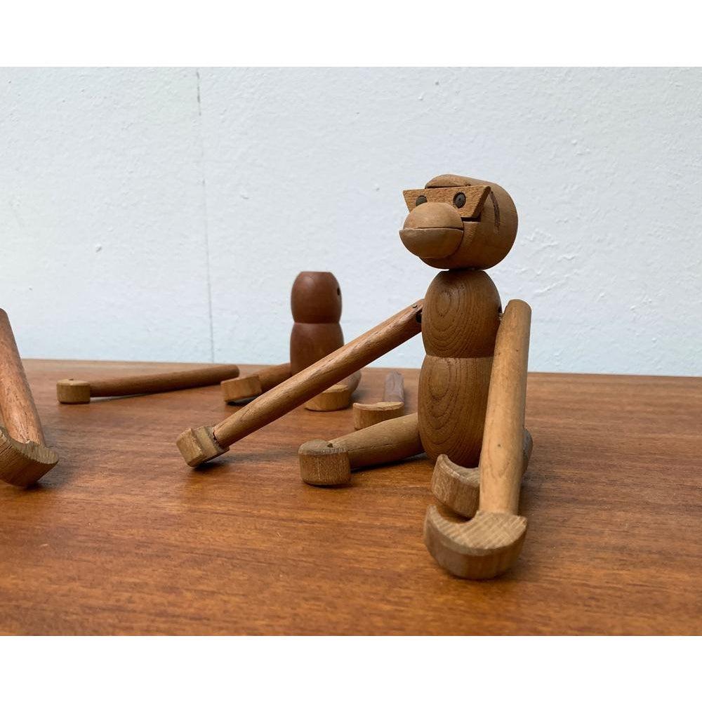 Danese Set di 3 figure di scimmie in legno danese di metà secolo in vendita
