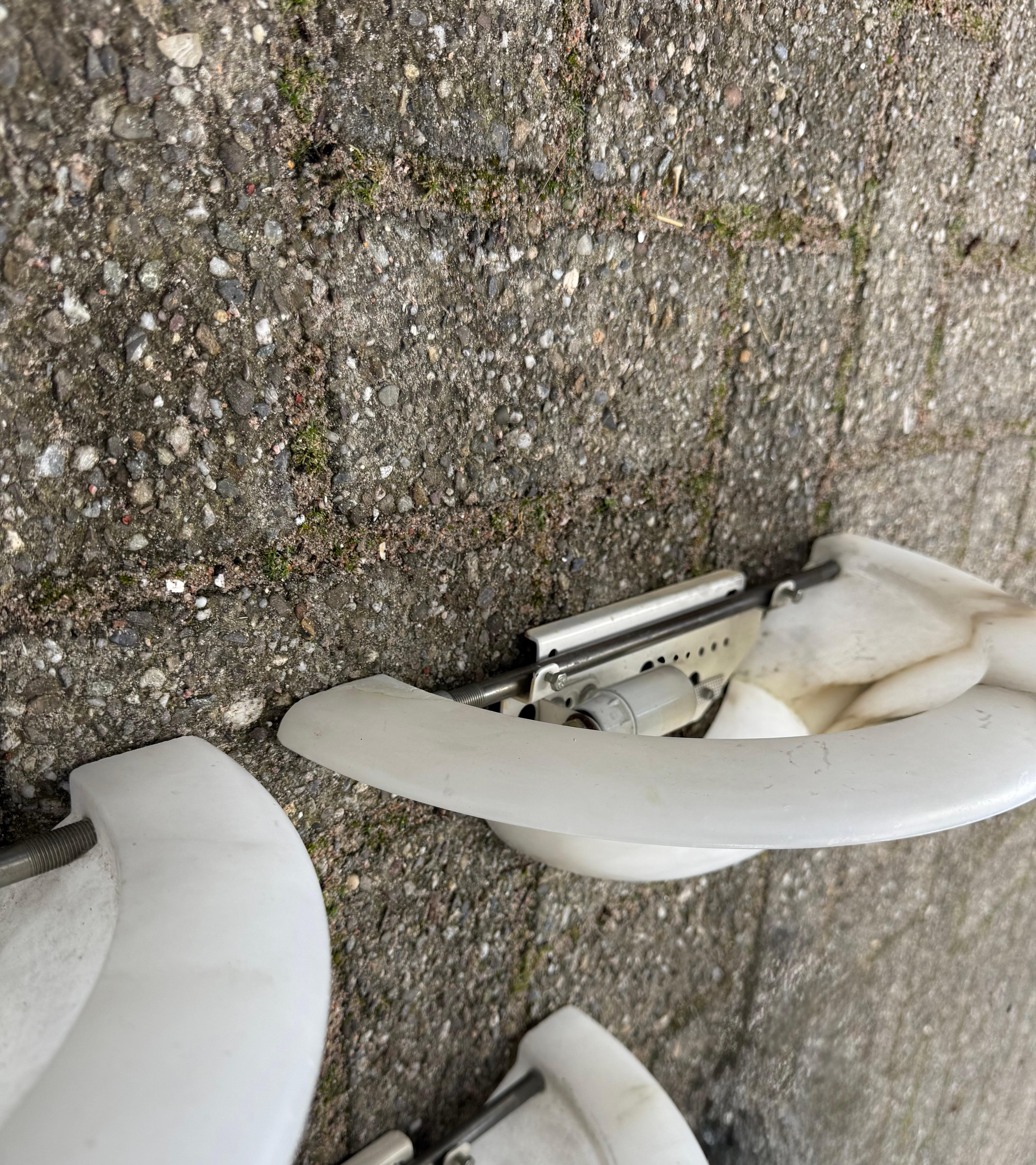 Set of 3 Mid-Century Era, Art Deco Style, Great Condition Alabaster Wall Sconces For Sale 3