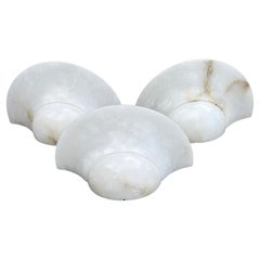 Set of 3 Mid-Century Era, Art Deco Style, Great Condition Alabaster Wall Sconces