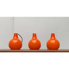 Set of 3 Mid-Century German AH Glass Pendant Lamp from Peill & Putzler