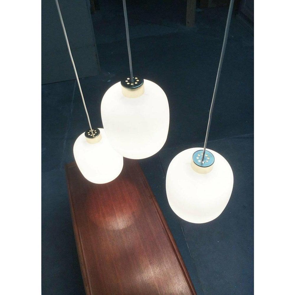 Set of 3 Mid-Century German Balloon Glass Pendant Lamps, 1960s For Sale 5