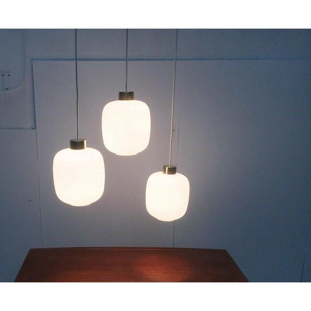 Set of 3 Mid-Century German Balloon Glass Pendant Lamps, 1960s For Sale 6