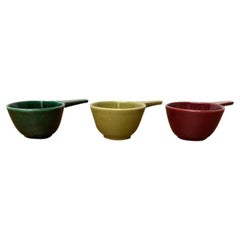 Vintage Set of 3 Mid-Century German Ceramic Bowls with Handle, 1960s