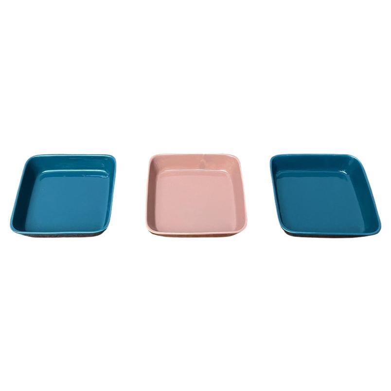 Juego de 3 cuencos alemanes minimalistas de mediados de siglo, resistentes al calor y brillantes, años 60 en venta