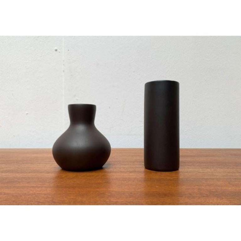 Set of 3 Mid-Century German Minimalist Wormser Terra-Sigillata Pottery Vases For Sale 5