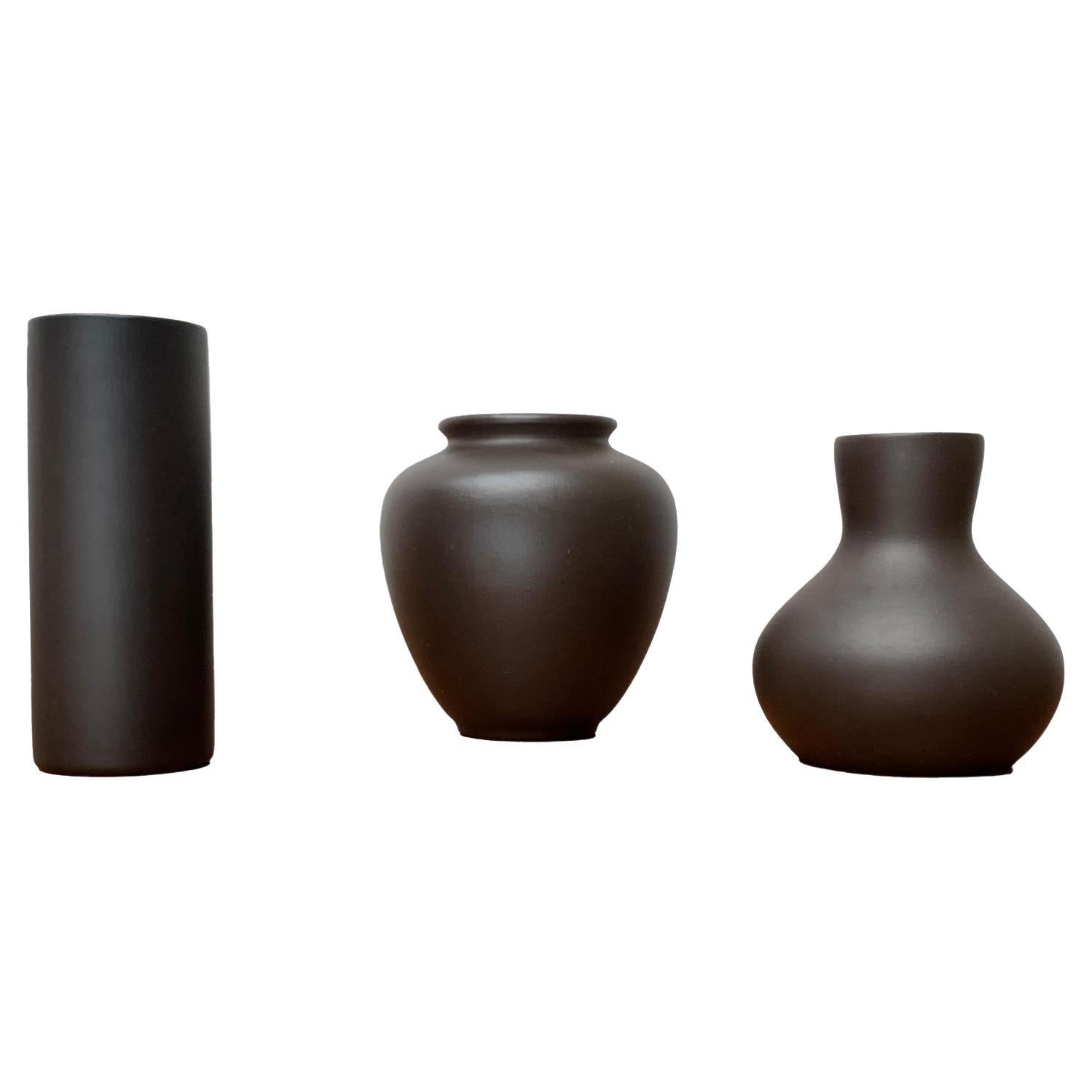 Set di 3 vasi in ceramica Wormser Terra-Sigillata minimalista tedesca di metà secolo