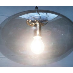 Set of 3 Mid-Century German Space Age Glass Ufo Pendant Lamps from Limburg