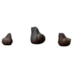Set of 3 Mid-Century German Studio Pottery Bird Figurines by G. Schauneweg 1960s