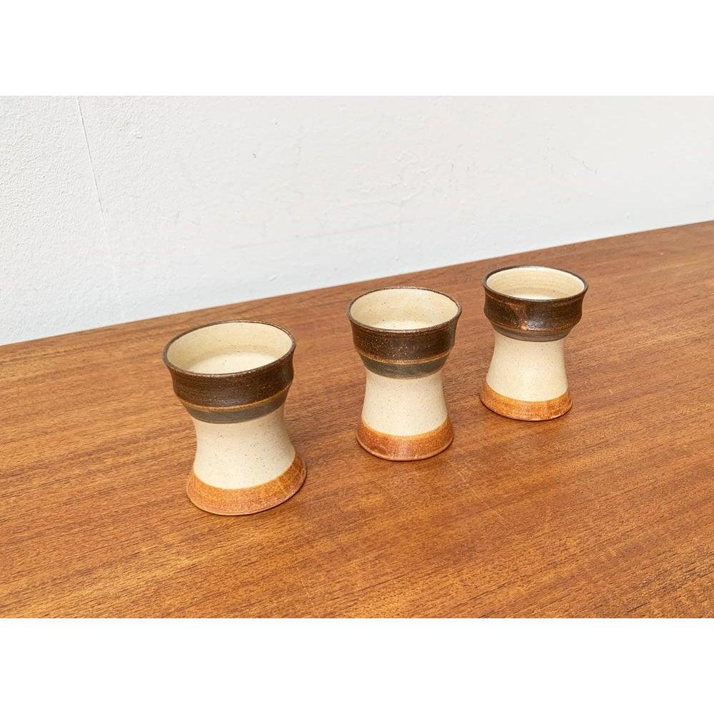 Mid-Century Modern Set of 3 Mid-Century German Studio Pottery Mugs from Inseltöpferei, 1960s For Sale