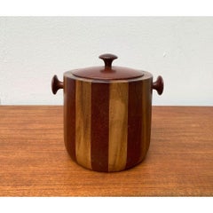 Set of 3 Mid-Century Ice Bucket in Wood, 1960s