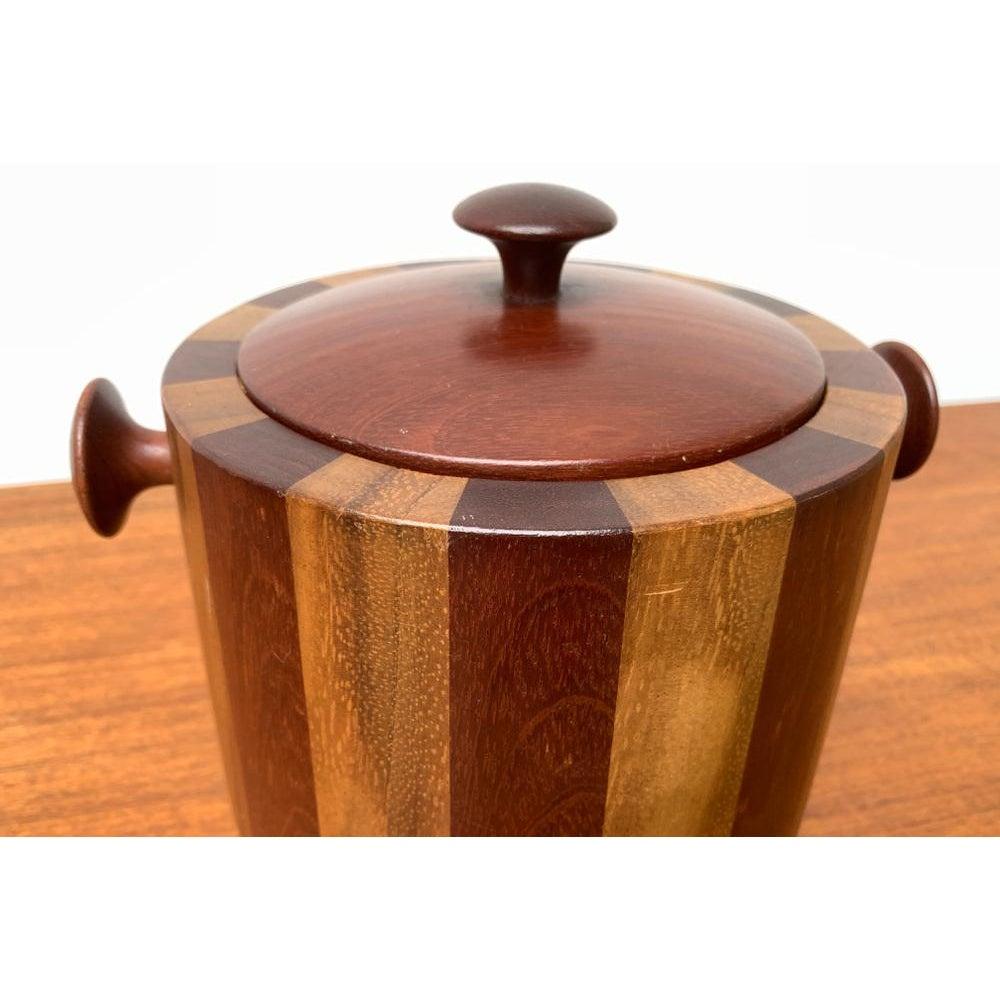 Mid-Century Modern Set of 3 Mid-Century Ice Bucket in Wood, 1960s For Sale
