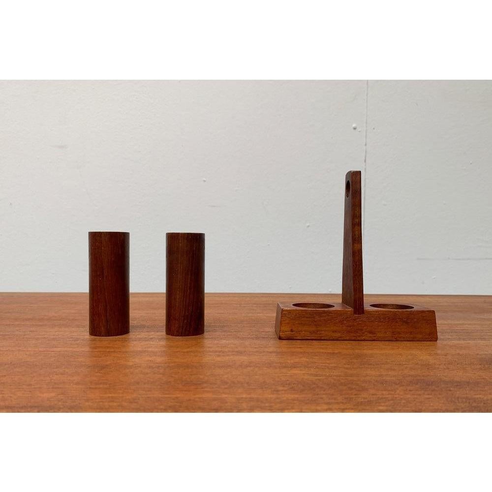 Juego de 3 pimenteros y saleros italianos de teca de mediados de siglo de Anri Form, Italia en venta 1