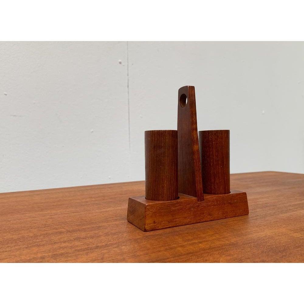 Juego de 3 pimenteros y saleros italianos de teca de mediados de siglo de Anri Form, Italia en venta 2