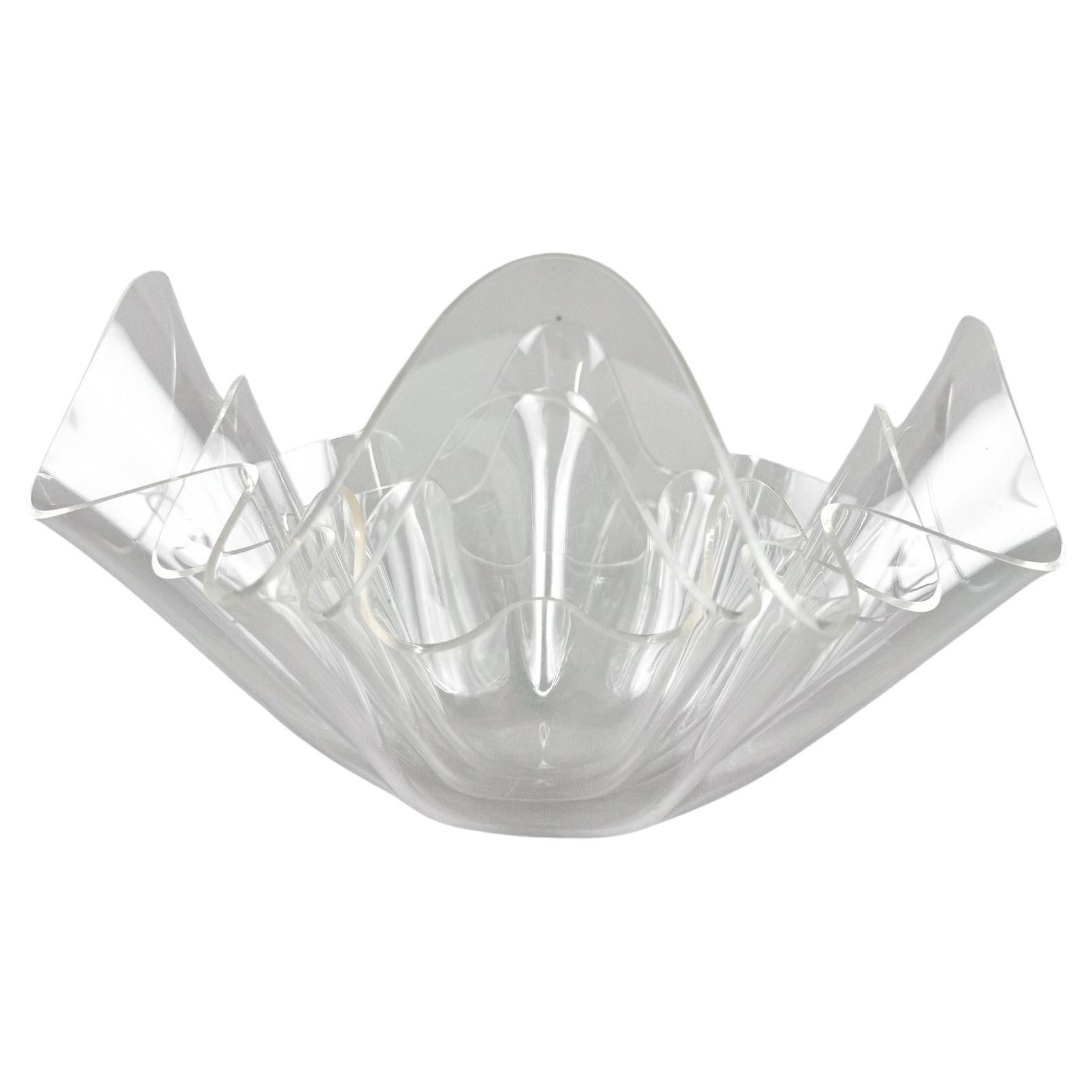 Set of 3 Mid-Century Lucite Handkerchief Bowls For Sale