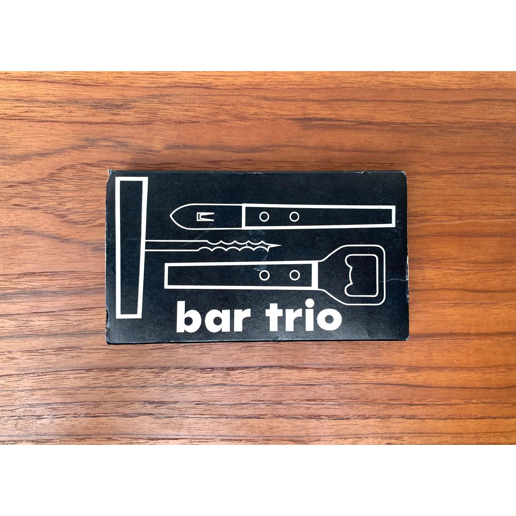 Mid-Century Metal and Wood Bar Trio, Germany, 1960s, Set of 3, in Very Good conditions. Designed 1960 to 1969.

Additional information:
Materials: Metal
Styles: Mid-Century Modern
Color: Brown
Country of Origin: Germany
Item Type: Vintage, Antique