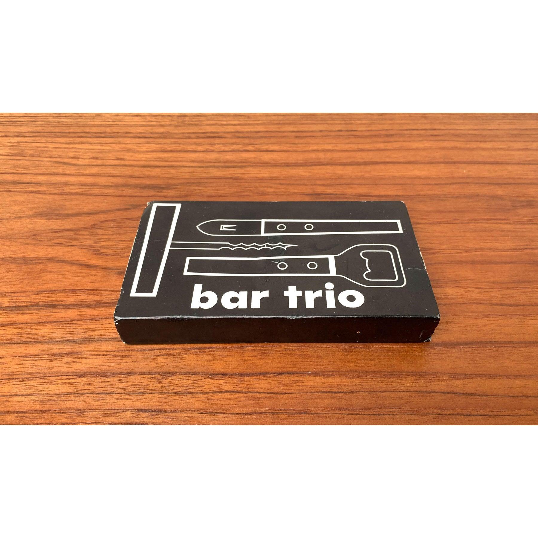 Set of 3 Mid-Century Metal and Wood Bar Trio, Germany, 1960s In Excellent Condition For Sale In Hamburg, DE
