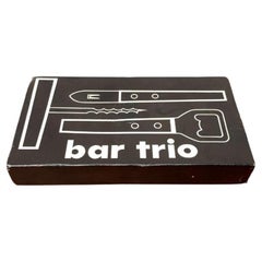 Set of 3 Mid-Century Metal and Wood Bar Trio, Germany, 1960s