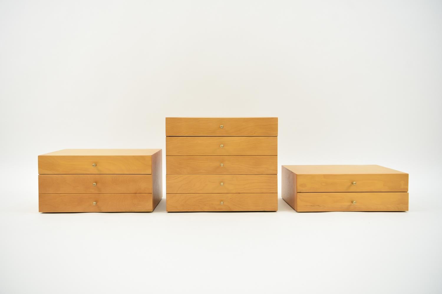 Set of 3 Midcentury Miniature Stacking Chests Attributed to Arthur Umanoff 3