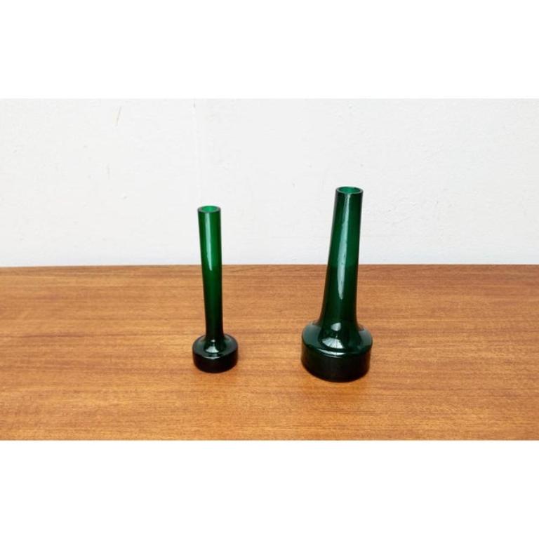 Mid-Century moderno Set di 3 vasi di vetro minimalisti di metà secolo, anni '60 in vendita