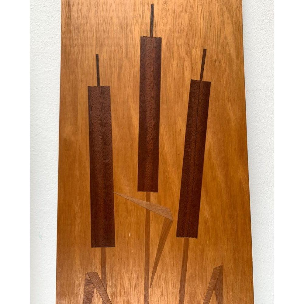 Mid-Century Modern Set of 3 Mid-Century Minimalist Wooden Wall Plaques, 1960s For Sale