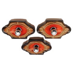 Set di 3 lampade da parete o da incasso in ceramica Moder del Mid-Century, anni '60