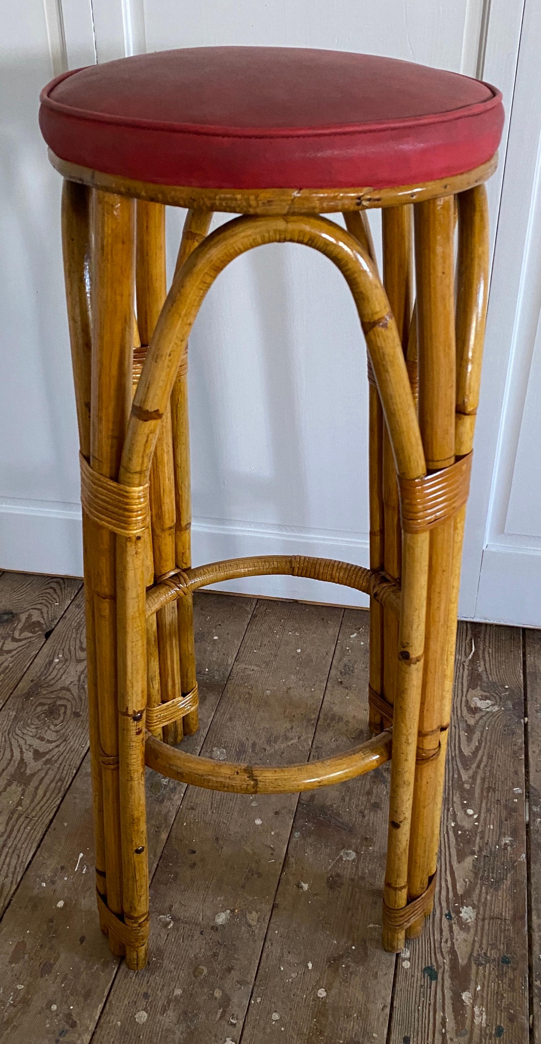 vintage bamboo bar stools