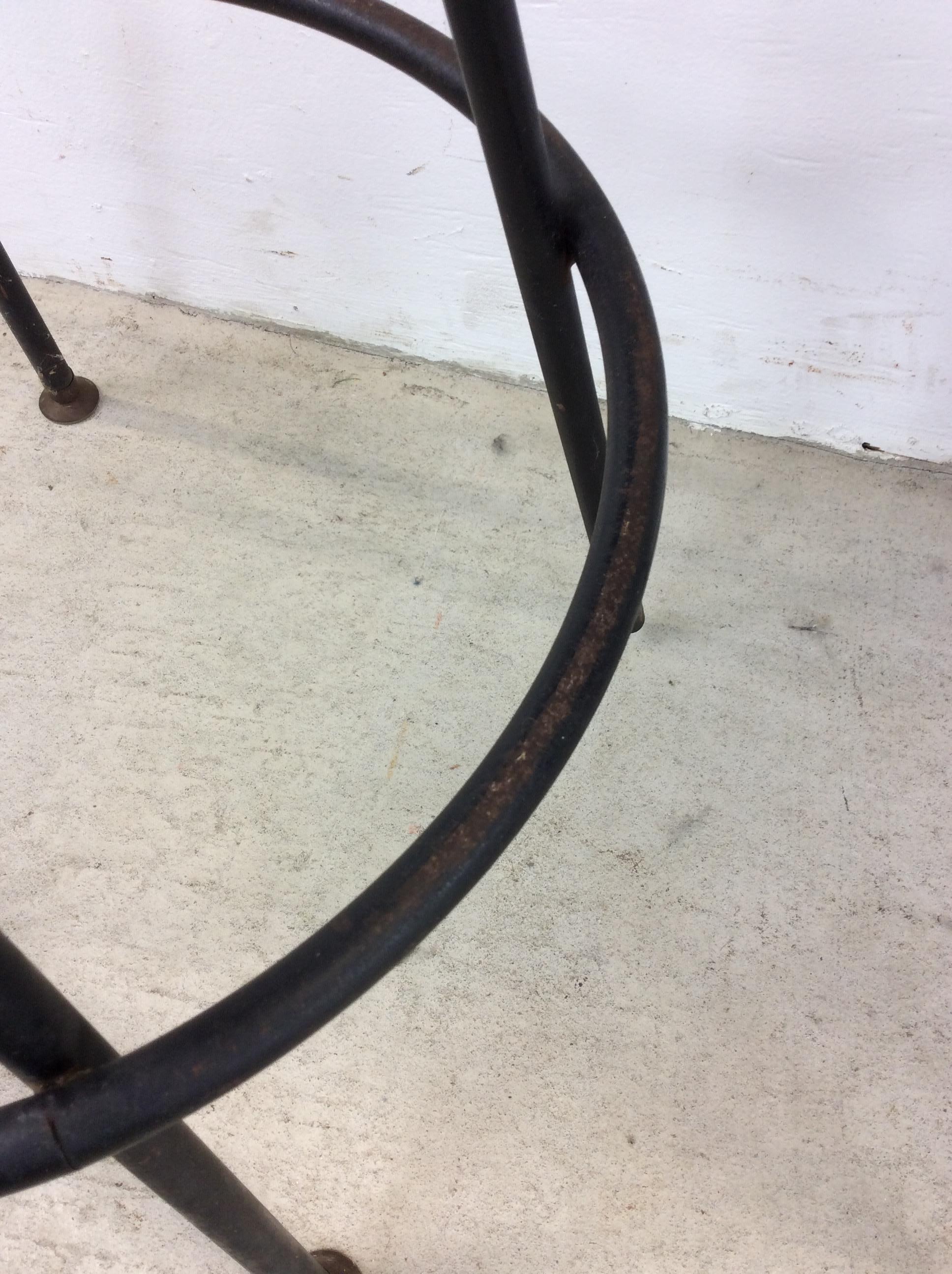 Set of 3 Mid Century Modern Black Vinyl Bar Stools with Swivel Seat 8