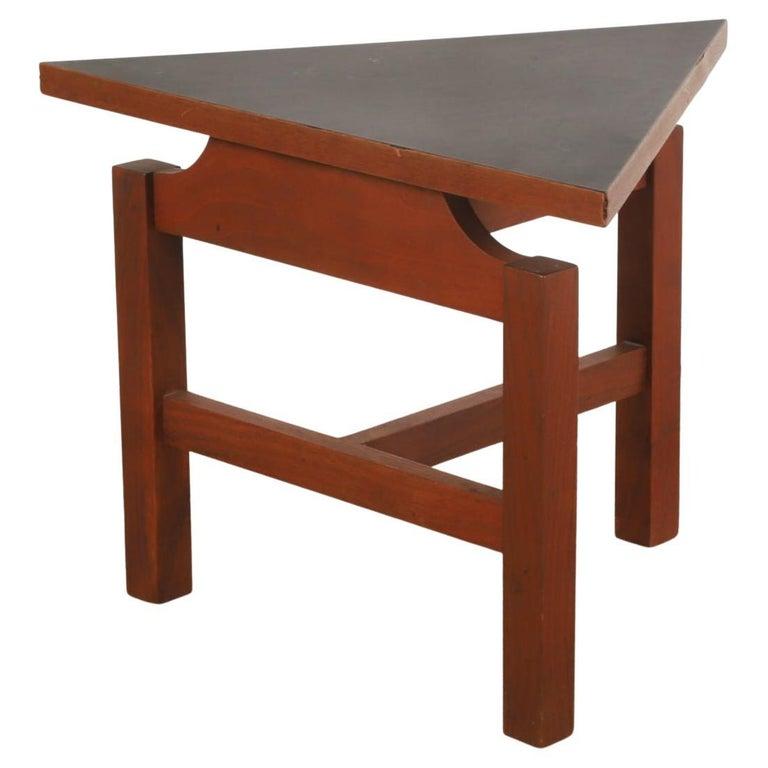 Mid-Century Modern Set of 3 Mid century Modern black white triangle end tables Jens Risom For Sale