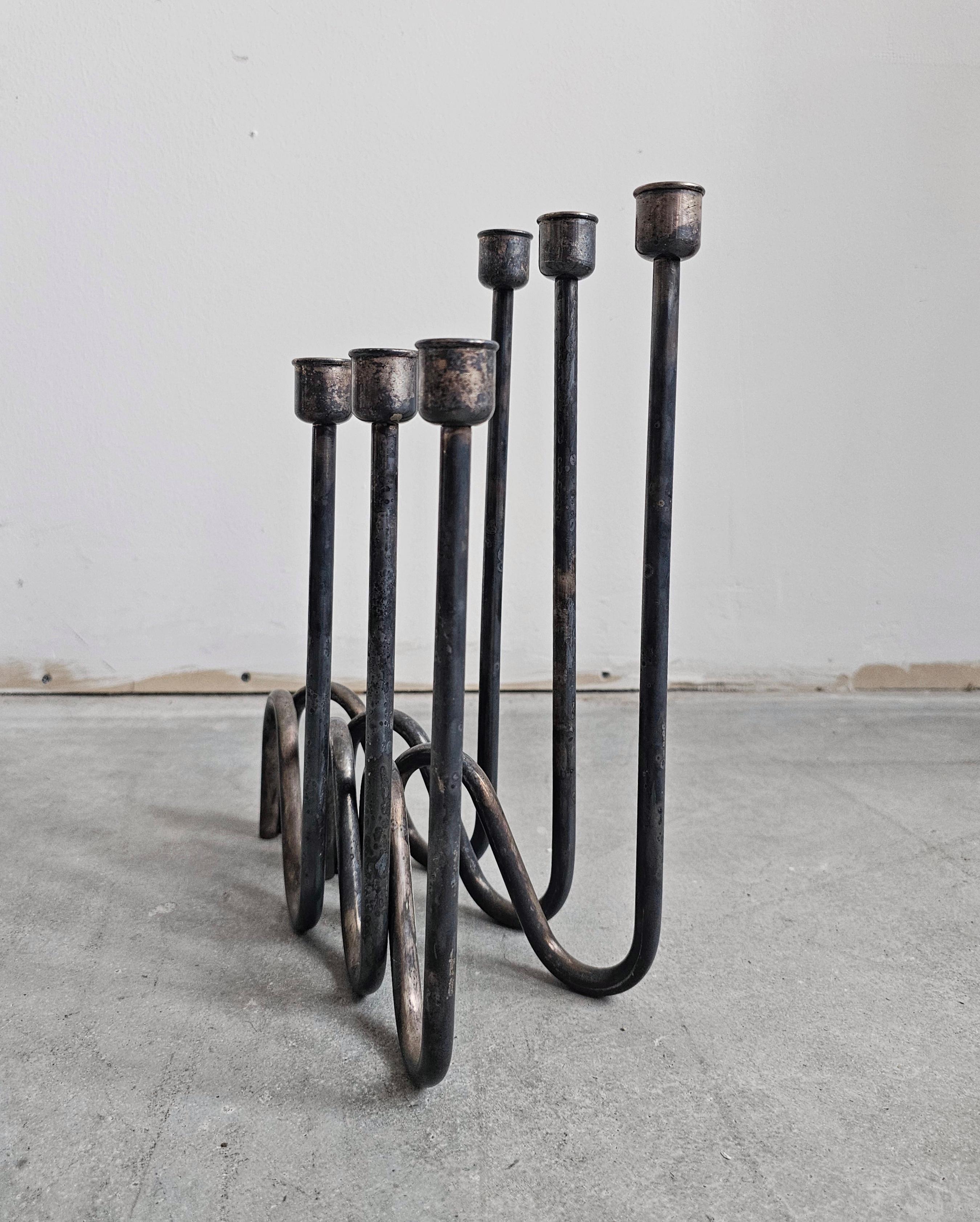 Set of 3 Mid Century Modern Candlestick Holders by Lino Sabattini, Italy 1960s For Sale 1