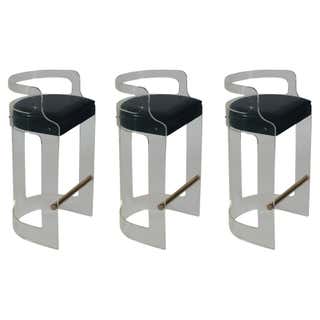 Mid Century Pair Heavy Coil Spring Bar Stools Pair Industrial Steam ...