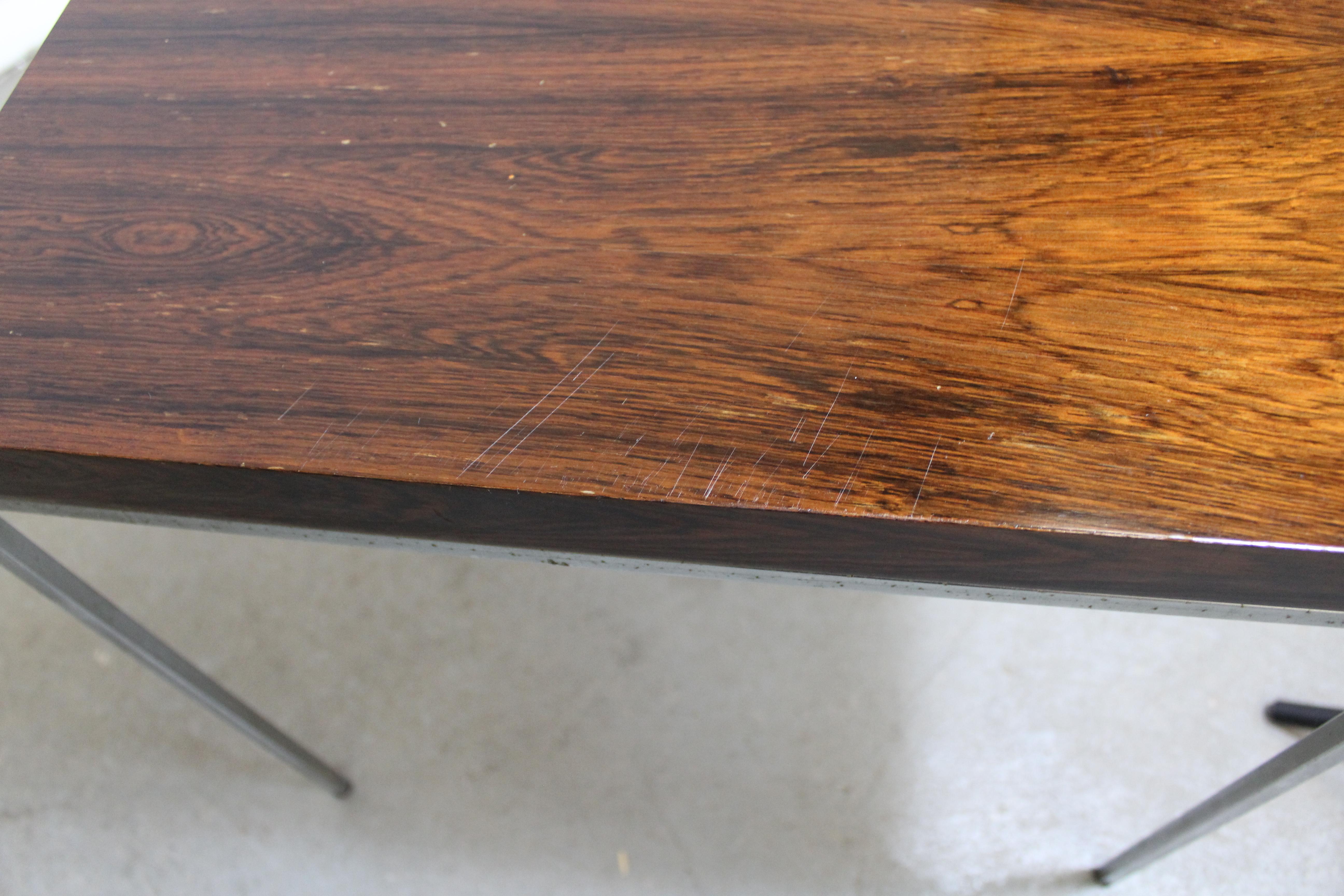 Set of 3 Mid-Century Modern Milo Baughman Style Rosewood Chrome Nesting Tables 5