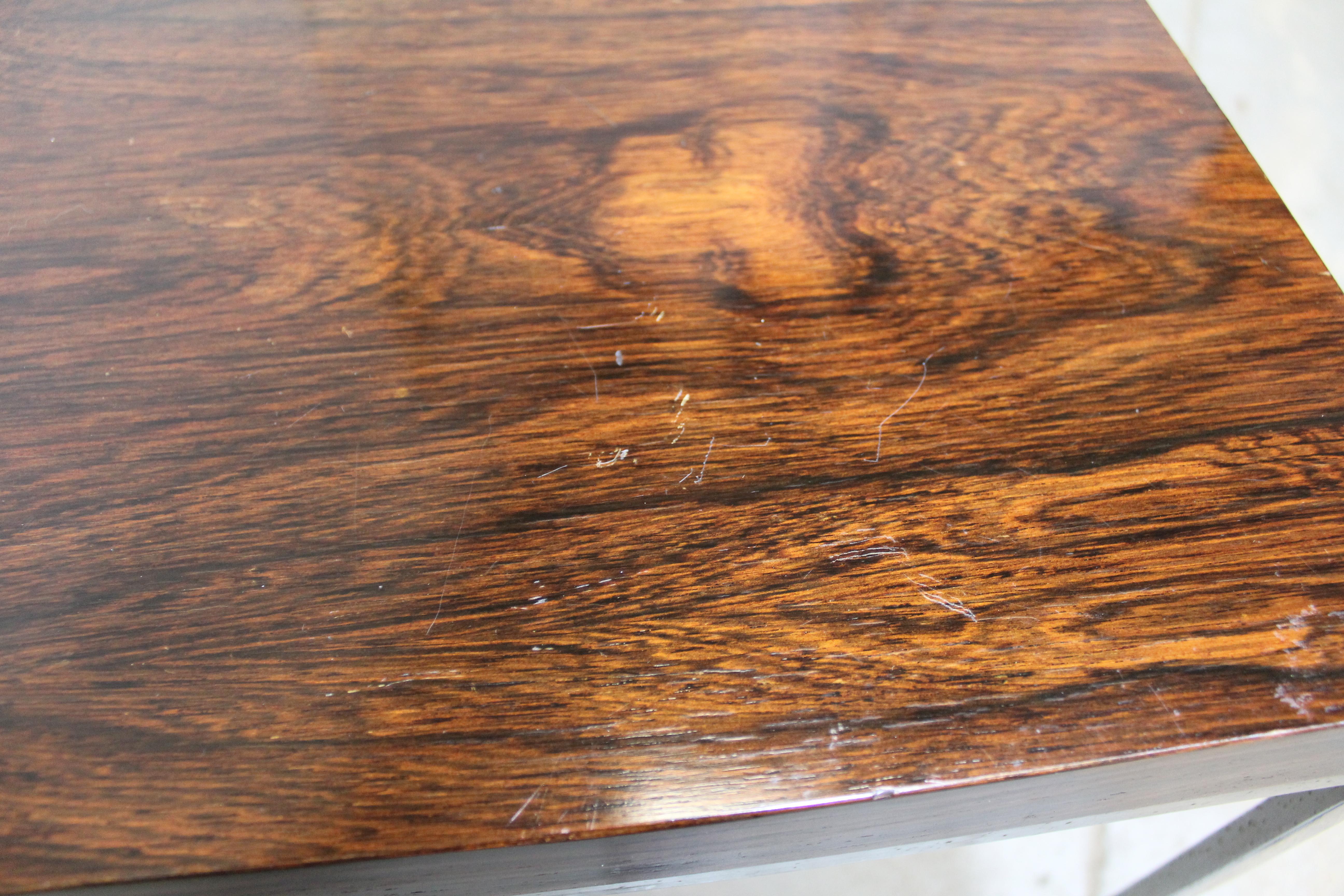 Set of 3 Mid-Century Modern Milo Baughman Style Rosewood Chrome Nesting Tables 4